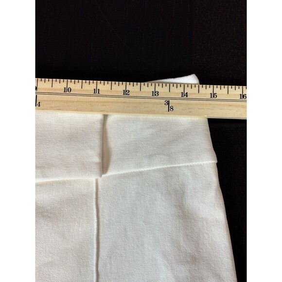 Veronica Beard Jupiter Kick Flare Pants White 8 Wide Waist Band Pin Tucks - Picture 6 of 11